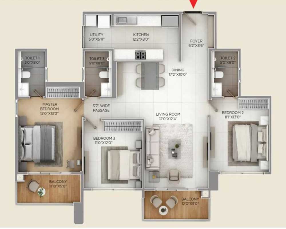 purvavankara-silversky-3-floor-plan